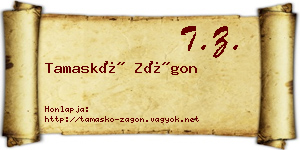 Tamaskó Zágon névjegykártya